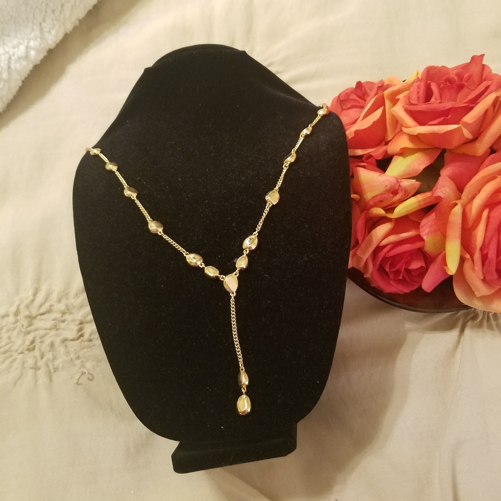 Ann Taylor Gold Lariat Necklace